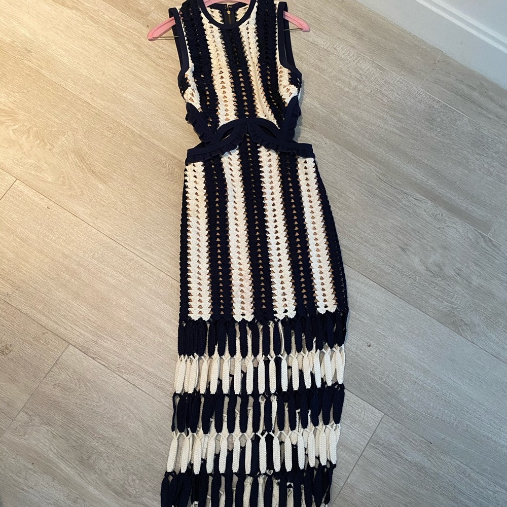 Self -Portrait maxi crotchet beach dress